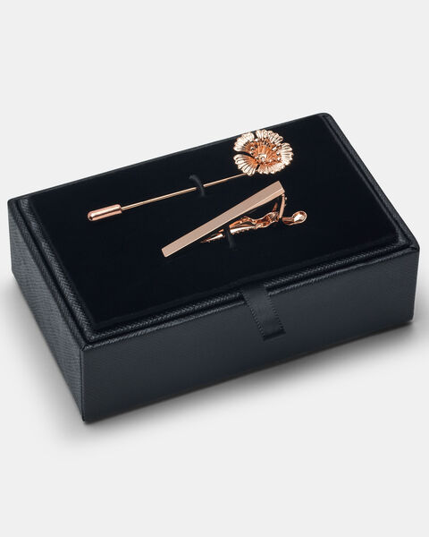 Tie Pin & Lapel Pin Gift Box, Rose Gold, hi-res